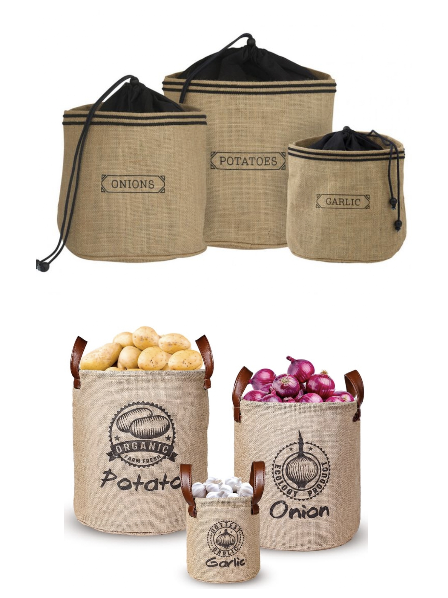Breathable Jute Root Vegetable Storage Sacks